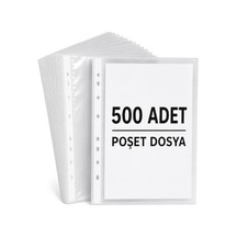 500 Adet A4 Şeffaf Dosya Föy Poşet Dosya 1
