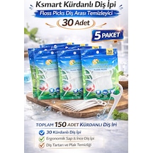 Ksmart Kürdanlı Diş İpi 30 Adet Floss Picks Diş Arası Temizleyici 5 Paket