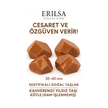 Sertifikalı Ham İşlenmemiş Kahverengi Yıldız Taşı Kütle El Taşı