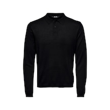 Onswyler Lıfe Reg 14 Ls Triko Polo Kazak Knıt Siyah