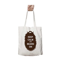 Art Hediye The Beard Collection Keep Calm İki Tarafı Kalıcı Baskılı Yıkanabilir Çanta Çok Renkli