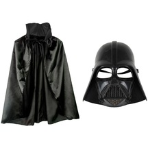 Çocuk - 947 - Boy Yıldız Savaşları Star Wars Darth Vadet Maskesi Ve 90 Cm Pelerin - Edntrend - Seti Siyah