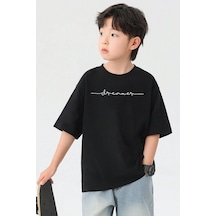 Uyguntarz Çocuk Dreamer Baskılı Pamuklu Tshirt Siyah