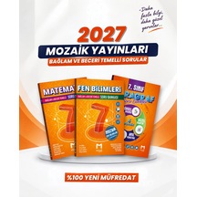 Mozaik Yayınları 2027 7. Sınıf Matematik + Fen Bilimleri + Paragraf Yeni Müfredat Bağlam Temelli Soru Bankası Seti 3 Kitap