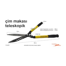 Teleskopik Çim Makası Kesme Metal Saplı Sarı Makası Uzun Kollu Ot