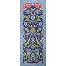 Armada Çini 80x200 Cm Ed 642 Zeminli Rumi Desenli El Dekoru Çini Pano