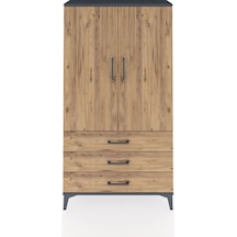 Arges Dolap 3 Raflı 3 Çekmeceli 2 Kapaklı 88x30x163 Antrasit-çam Antrasit