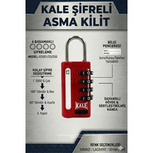 Kale Kilit 4 Basamaklı Şifreli Asma Kilit - Kırmızı Bilgi Pencereli