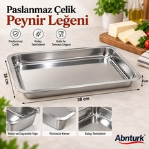 Tr 38x26x4cm Paslanmaz Çelik Dikdörtgen Peynir Leğeni-dayanıklı Kullanışlı Peynir Küveti Ve Çok Amaçlı Tepsi Diğer