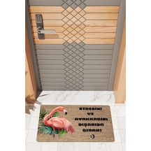 Rugmood Modern Dijtal Baskı Flamingo Stresinizi Ve Ayakkabınızı Kapı Önü Paspası Kahverengi