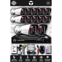 Turkno 12 Kameralı Karia 12 Dış Kamera Set 250 GB HDD Full HD Gece Görüşlü Güvenlik Kamerası Sistemi