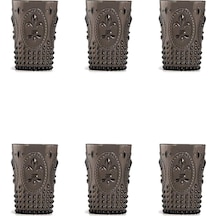 Akrilik Füme 6'lı Kısa Bardak & Su Meşrubat Kahve Yanı Bardağı 400 ml ( Cam Değildir )