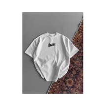 Butik İstanbul Baskılı Oversize T-shirt - Beyaz