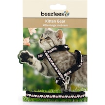 Hnrlıshp Beeztees Yavru Kedi Göğüs Tasması Ve Gezdirme Kayışı 120cm, Siyah, 16-25cm Boyun, 23-36cm G