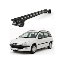 Trio-ı Peugeot 206 Kombi 2002-2010 Uyumlu Siyah Kilitli Ara Atkı 120cm Port Bagaj Tavan Barı