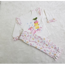 Candysbebe Kirazlı Bebek Takımı 80 Beyaz - Pembe