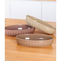 Acar Xtl-05602/6 Mina Porselen Oval Fırın Kabı 29 Cm Bej