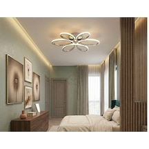 3 Renkli Yonca 6 Lı Krom Plafonyer Salon Mutfak Çocuk Odası Yemek Masası Ve Antre İçin Modern Led
