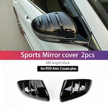 Abs Parlak Siyah-2 Adet Spor Yan Dikiz Aynası Kapağı Kanat Ayna Kapağı Byd Atto 3 Yuan Artı 2022 Dikiz Aynası Anti Çizilme Aksesuarları