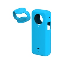 Wezone Insta360 X3 Panoramik Kamera İçin Mavi Silikon Koruma Kılıfı Lens Kapağı İçerir