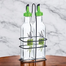 Qlux Metal Standlı Perge Kare Yağlık 2li Set 250 Cc Şeffaf