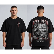 Themgscollective The Mgs Collective Türk Bodun Oversize Baskılı Unisex Siyah T-shirt 01-siyah
