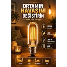 T45 Rustik Filament Led Ampul, E27 Duy, 10'lu Set, 4w, 2700k Sıcak Gün Işığı, 280 Lm, Dekoratif Vintage Diğer