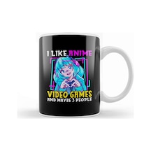 I Like Anime Video Games And Maybe 3 People Gamer Kupa Bardak Porselen Karışık
