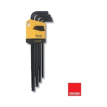1/16" - 3/8" Topbaşlı Uzun Inch Allen Takımı 9 Parça Lt/900af