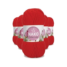 5 Adet Cotton Lüks Yelek Tunik Kazak Bluz Hırka İpi Yünü Kırmızı 97573