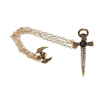 Suntek Antik Altın Kristal Çapraz Broş Zincir Erkek Düğün