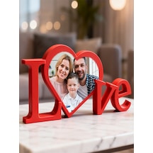 Love Yazılı 3d Fotoğraf Çerçevesi - Sevgililer Günü Hediyesi