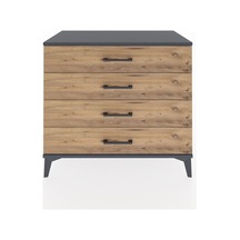 Hyperion Şifonyer 4 Çekmeceli 88x44x80 Antrasit-çam Antrasit