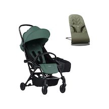 Babybjörn  Bliss Ana Kucağı Petal Woven Anthracite & Bumprider Connect³ Black-olive Bebek Arabası - Yan Düzenleyici Çanta