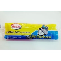 Ögem Battal Boy Çöp Torbası 10'lu 10 Adet Mavi 75 x 90 CM