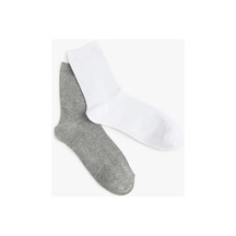 Koton Basic 2'li Soket Çorap Seti Çok Renkli Beyaz 4sak80163aa 4SAK80163AA000