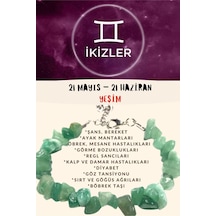 Gümüştel El Sanatları Sertifikalı Burç Taşı Ikizler Burcu Yeşim Taşı Bileklik Çok Renkli