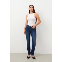 Kadın Likralı Straight Fit Jean Pantolon 001