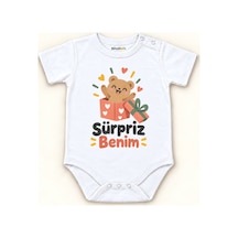 Babylimon Sürpriz Benim Beyaz Kısa Kollu Çıtçıtlı Bebek Zıbını Beyaz - Sürpriz Benim - 928161936 Beyaz - Sürpriz Benim