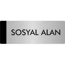Metal Yönlendirme Levhası, Departman Kapı Isimliği Sosyal Alan 5x20 Cm Gümüş Renk