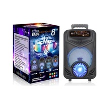 Kablosuz Hoparlör 8 İnç Büyük Boy Bluetooth Speaker Karaoke Mikrofon Işıklı Parti Fmradyo Aux Sd Usb