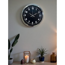 Klasik 40 Cm Krom Şık Metal Duvar Saati 11