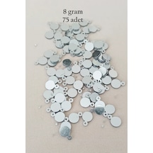 Tedar Oya Abiye Bileklik Kolye Pleksi Metalik Plastik Pul Gümüş Renk 8 Gram 75 Adet - Bnc520 Najmaddin (No:1) 8.5Cm X 10.5 Cm