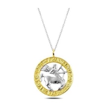 Hk Gümüş Kadın Kolye Gold Yay Burcu Gümüş Takı Hediyelik Ürünler-201802 Çok Renkli