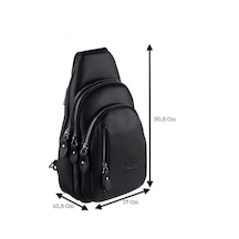 Westpolo Tek Omuz Askılı, Fermuarlı Çok Bölmeli Erkek Sırt Ve Göğüs Çantası Body Bag - Siyah