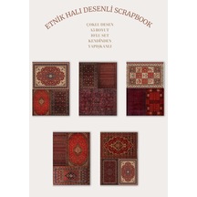 Çoklu Desen Etnik Halı Motifli 10'lu Scrapbook Kağıt Seti A5 Boyut