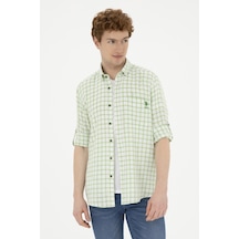 U.S. Polo Assn. Erkek Kareli Yeşil Gömlek 50283820-VR054