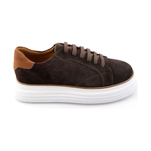 Kahve Hakiki Deri Erkek Sneaker E01811256002 Kahve