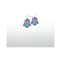 Tedz Collection Mor Baykuş Pin Küpe Çok Renkli
