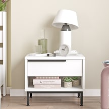 Robin Home Lidya Komodin Çekmeceli Metal Ayaklı Beyaz Robin Home Lidya Komodin Çekmeceli Metal Ayaklı Beyaz